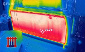 a close-up of a radiator heat map